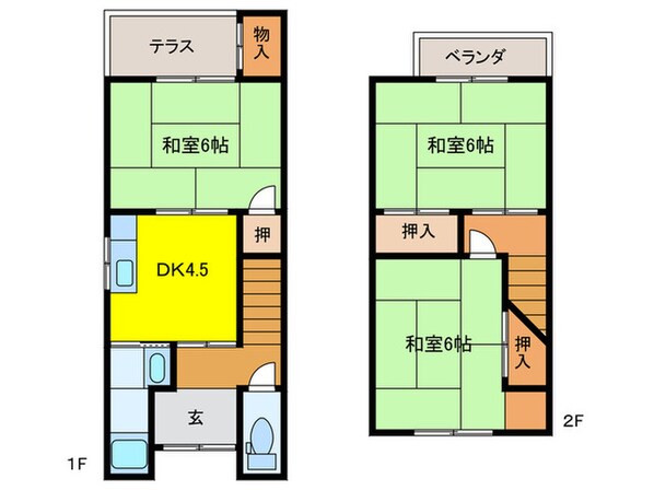 醍醐外山街道町（3-96）貸家の物件間取画像